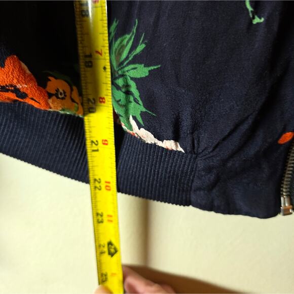 Zara Basic Womens Floral Print Satin Jacket Size M Bomber Date Night Lightweight - Picture 6 of 7